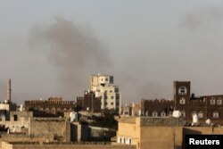 Smoke rises after Israeli strikes near Sanaa International Airport in Sanaa, Yemen, on Dec. 26, 2024.