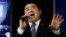 Recycling magnate Chen Guangbiao sings to the media and his guests from the New York City Rescue Mission at The Loeb Boathouse restaurant in New York, June 25, 2014. 