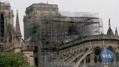 Notre Dame Cathedral gets new golden rooster weathervane