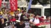 香港多个团体9月3日游行抗议政治检控抗争者。 （美国之音记者海彦拍摄）