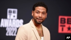 FILE - Jussie Smollett arrives at the BET Awards, in Los Angeles, June 26, 2022. 