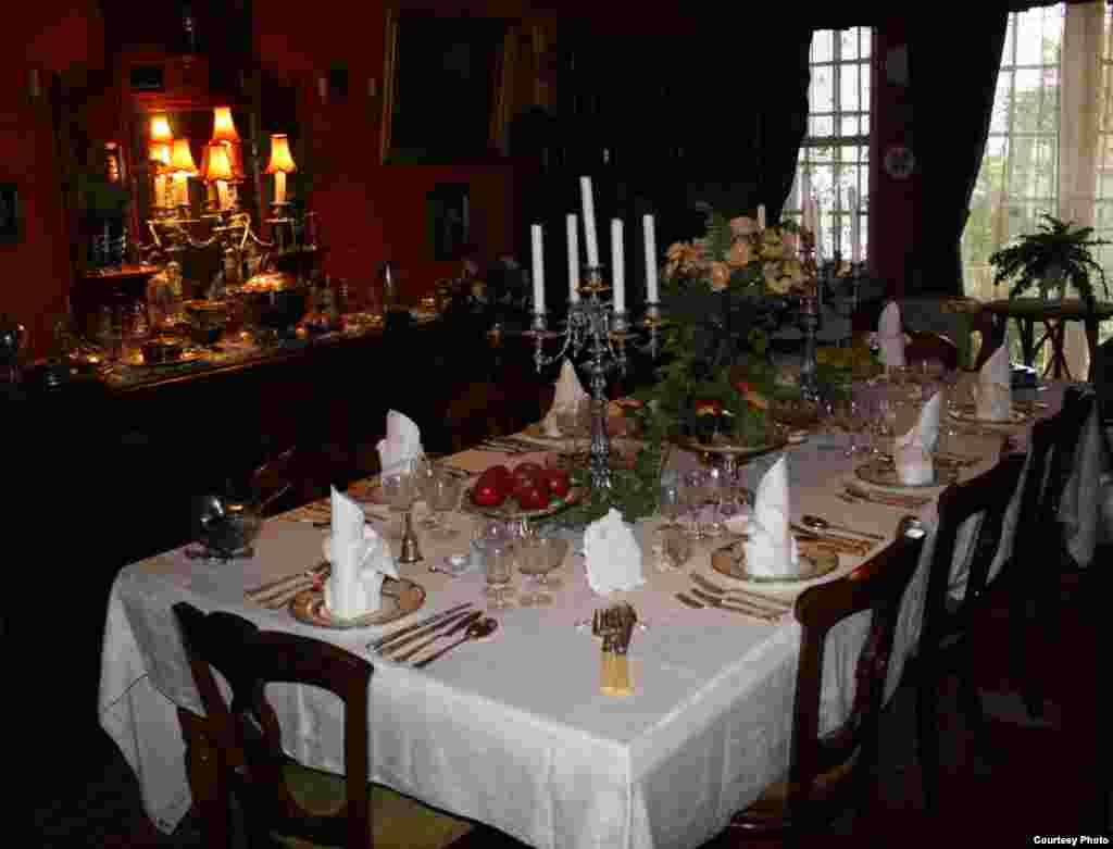 &ldquo;Ladies were supposed to eat like birds,&quot; says Love while the other guests enjoyed a sumptuous feast of rich meats, pastries and puddings. Photo by Darren Taylor.