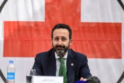 Robert Mardini, Director-General of the International Committee for the Red Cross, attends a press conference in Kabul on Nov. 11, 2020.