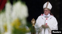 Pope Francis celebrates mass for confraternities, Saint Peter's Square, the Vatican, May 5, 2013.