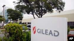 FILE - This July 9, 2015, file photo shows the headquarters of Gilead Sciences in Foster City, Calif. 