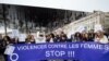Women hold a banner reading "Stop violences against women" during a protest march to condemn violence against women, on Nov. 23, 2019 in Marseille, southern France. 