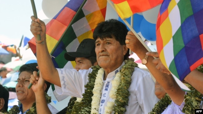 ARCHIVO - El expresidente boliviano Evo Morales participa en un mitin del partido MAS en Cochabamba, Bolivia, el 18 de diciembre de 2024.