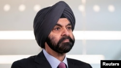 World Bank President Ajay Banga looks on during an interview with Reuters in Washington, October 15, 2024.