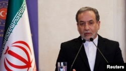 FILE - Iranian Foreign Minister Araqchi speaks during a press conference in Istanbul, Oct. 19, 2024.