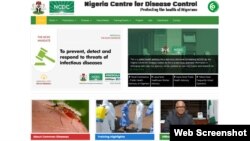 The Nigeria Centre for Disease Control home page displays a public health advisory on the coronavirus outbreak.
