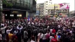 ငြိမ်းချမ်းရေးအတွက် ရန်ကုန်မြို့က ဆန္ဒပြပွဲ အကြမ်းဖက်ဖြိုခွဲခံရ