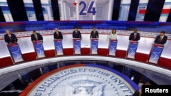 Republican U.S. Presidential candidates participate in first 2024 campaign debate in Milwaukee, Wisconsin.