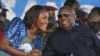 FILE—Former Ivorian president Laurent Gbagbo (R) gestures next to his wife Nandy Bamba (L) during the celebrations of the 2nd "Renaissance Festival" in Agboville on April 6, 2024. 