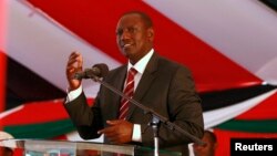 FILE - Kenyan Deputy President William Ruto delivers speech in Nairobi, October 2013.