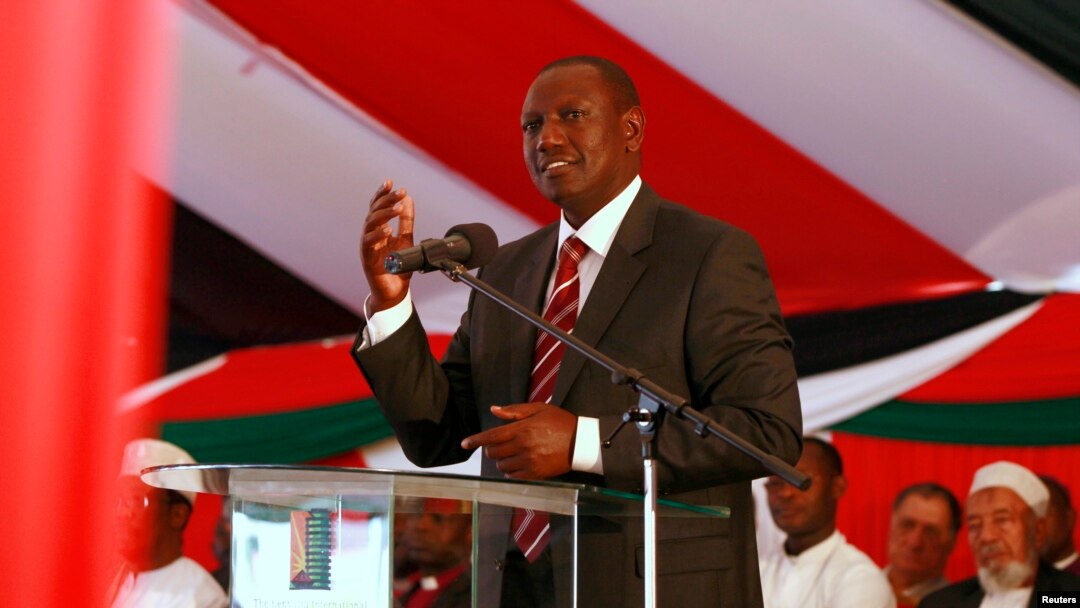 Kenya's Deputy President William Ruto addresses the nation during a special Inter-Religious Prayer Service for the people killed and injured in the recent Westgate shopping mall attack in the capital Nairobi October 1, 2013.