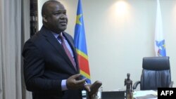 Le président de la Commission électorale nationale indépendant des élections congolaises (Ceni) Corneille Nangaa dans son bureau à Kinshasa le 4 avril 2018.