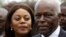 Angola's President Jose Eduardo dos Santos (R) and his wife Ana Paula attend the inauguration of the new Luanda Bay Marginal in the capital Luanda, August 28, 2012. 