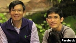 Former Radio Free Asia reporters Oun Chhin and Yeang Sothearin. (Courtesy of Comfrel)