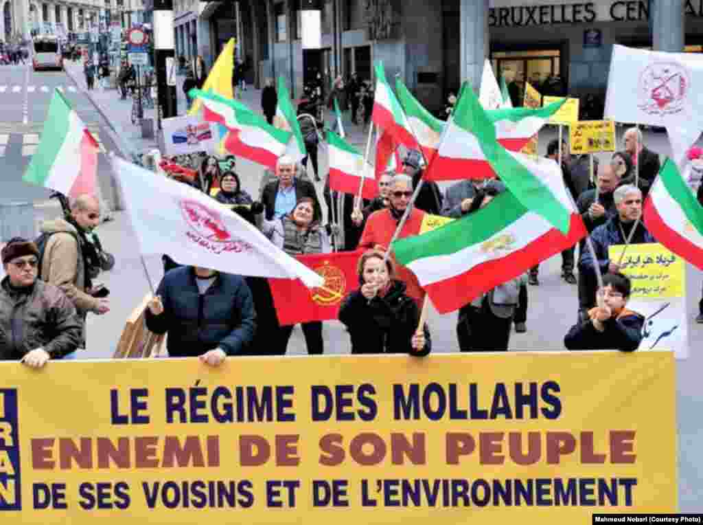 تجمع مخالفان جمهوری اسلامی ایران در شهر بروکسل، بلژیک