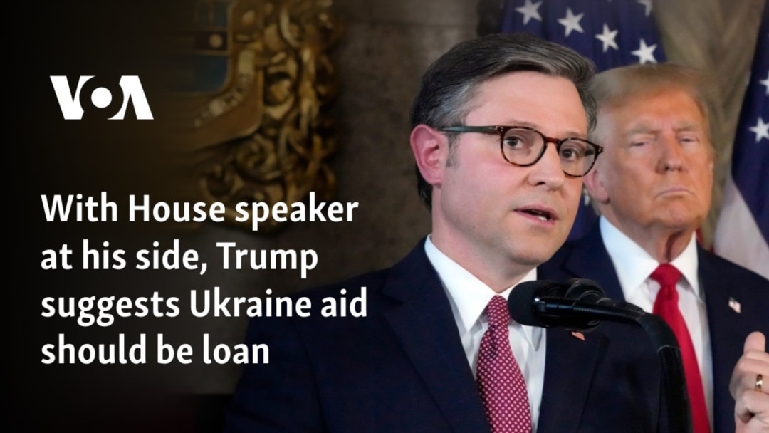 With House speaker at his side, Trump suggests Ukraine aid should be loan