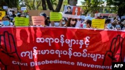 Myanmar medical workers strike 