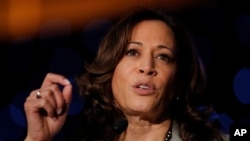 Democratic presidential candidate Sen. Kamala Harris, D-Calif., speaks at the Alpha Kappa Alpha Sorority South Central Regional Conference in New Orleans, April 19, 2019. 