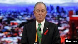 FILE - Michael Bloomberg, the U.N. Special Envoy for Cities and Climate Change speaks at the C40 Mayors Summit at a hotel in Mexico City, Mexico, Dec. 1, 2016. 