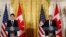 President Donald Trump and Canadian Prime Minister Justin Trudeau participate in a joint news conference in the East Room of the White House in Washington, Feb. 13, 2017. 
