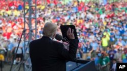 President Donald Trump speaks at the 2017 National Scout Jamboree in Glen Jean, West Virginia, July 24, 2017. 