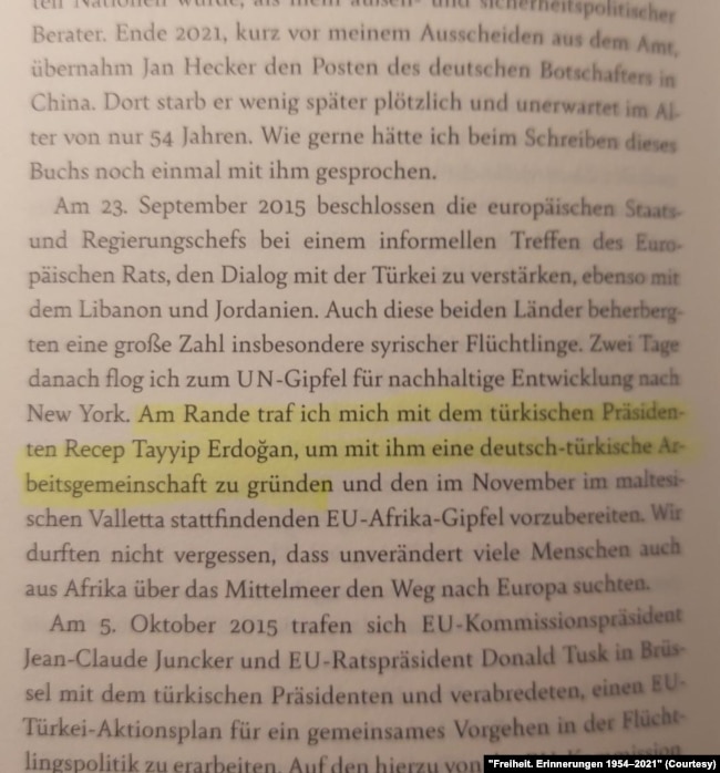 Merkel kitabında Erodğan’la olan temaslarını ve anılarını anlatıyor.