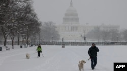 Snijeg u američkoj prijestonici Vašingtonu (Foto: AFP/Jemal Countess)