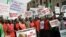 Nigerian Labor Congress (NLC) officials lead a rally calling for the removal of Independent National Electoral Commission (INEC) chairman Maurice Iwu (File photo - 21 March 2010)