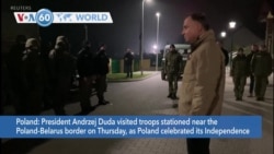 VOA60 World - Thousands of migrants continue to mass on the Poland-Belarus border