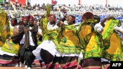 Nubian traditional dancers perform during the 49th Jamhuri Day celebrations, the day Kenya gained independence, at Nyayo National Stadium in Nairobi, December 12, 2012.