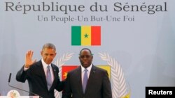 U.S. President Barack Obama during a joint news conference with Senegal's President Macky Sall at the Presidential Palace in Dakar, June 27, 2013. 