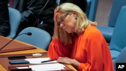 FILE - Sigrid Kaag, then United Nations senior humanitarian and reconstruction coordinator for Gaza, attends a Security Council meeting at the United Nations headquarters, in New York, July 2, 2024.