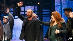 Sting appears at the curtain call following his debut performance in Broadway's "The Last Ship," Dec. 9, 2014 in New York.