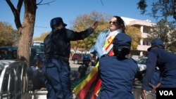 FILE: One of the arrested protesters Jenni Williams at Queens Sports Club in Bulawayo