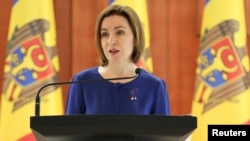 Tổng thống Moldova Maria Sandu. 