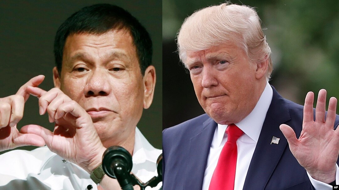 Presiden Filipina Rodrigo Duterte (kiri) dan Presiden AS Donald Trump (foto: ilustrasi). 