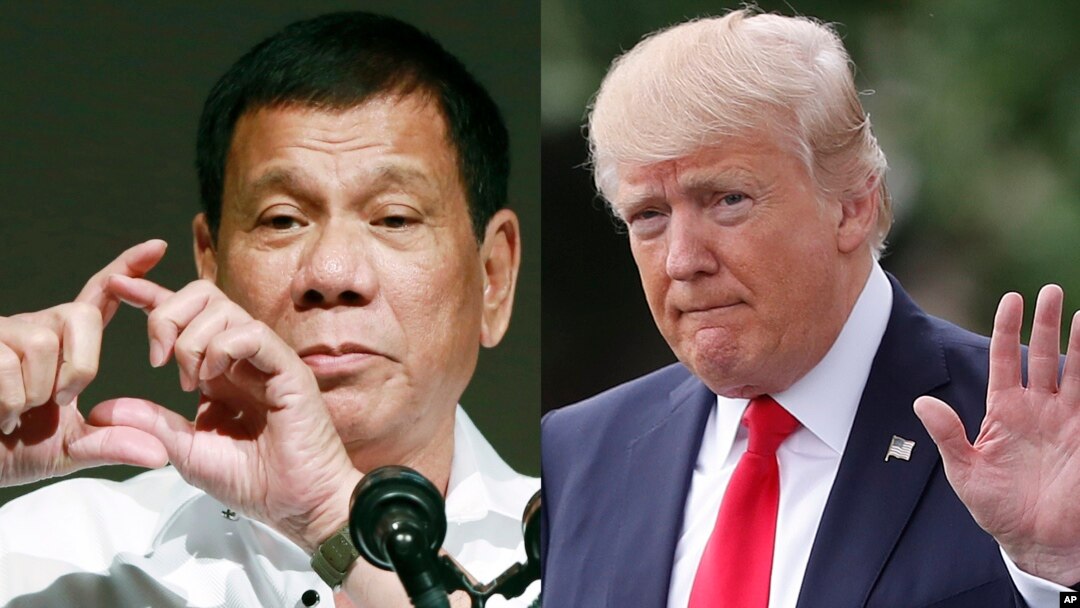 Presiden Filipina Rodrigo Duterte (kiri) dan Presiden AS Donald Trump (foto: ilustrasi). 