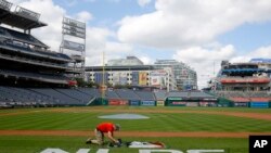 Uwanja wa Nationals Park Washington, ambako mashindano ya ligi ya michuano ya baseball inafanyika.