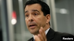 FILE - William Evanina, director of the National Counterintelligence and Security Center, speaks during the Reuters Cybersecurity Summit in Washington, Oct. 31, 2017. 