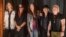 FILE - From left, Tom Hamilton, Joe Perry, Steven Tyler, Brad Whitford and Joey Kramer of the rock band Aerosmith attend a photo call in Munich, Germany, May 25, 2017.