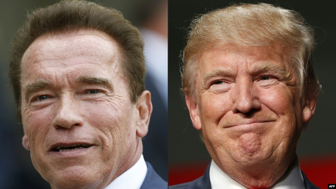 Arnold Schwarzenegger (kiri) dan Presiden AS Donald Trump (foto: ilustrasi). 