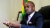 In this March 8, 2018 photo, the leader of MDC-T, Zimbabwe's biggest opposition party, Nelson Chamisa gestures during an interview with the Associated Press in Harare. 