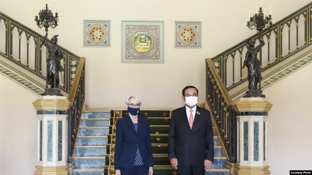 美國副國務卿謝爾曼(Wendy Sherman)2021年6月2日會見泰國總理（照片來源：謝爾曼官方推特網頁）