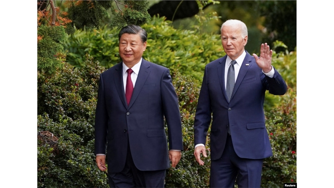 FILE - U.S. President Joe Biden meets with Chinese President Xi Jinping on the sidelines of APEC summit, in Woodside, California, Nov. 15, 2023.