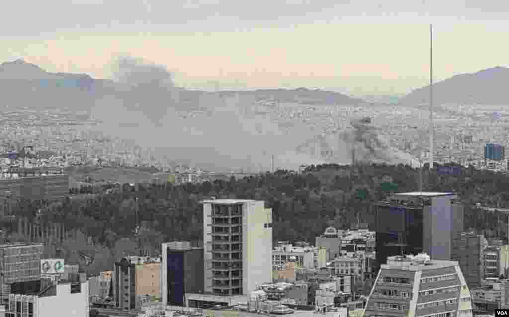 تصاویر دریافتی صدای آمریکا از انفجارهای بعدازظهر شنبه در نقاط مختلف تهران