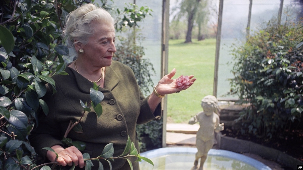 FILE - Pearl Buck, novelist poses on the grounds of her Pearl S. Buck Foundation headquarters in Philadelphia, 1967. (AP Photo)